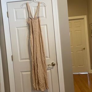 Floral Maxi Jumpsuit with Spaghetti Straps (Crisscrossed in the Back)